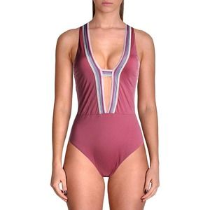 Soluna Mauve Cross-Back One-Piece Swimsuit Medium